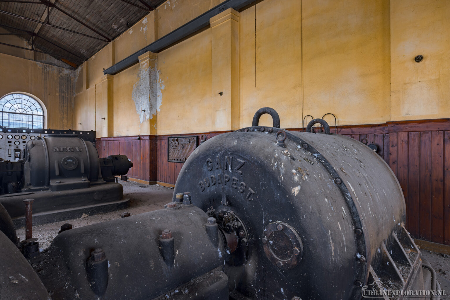Abandoned turbine hall photographed during urban exploration