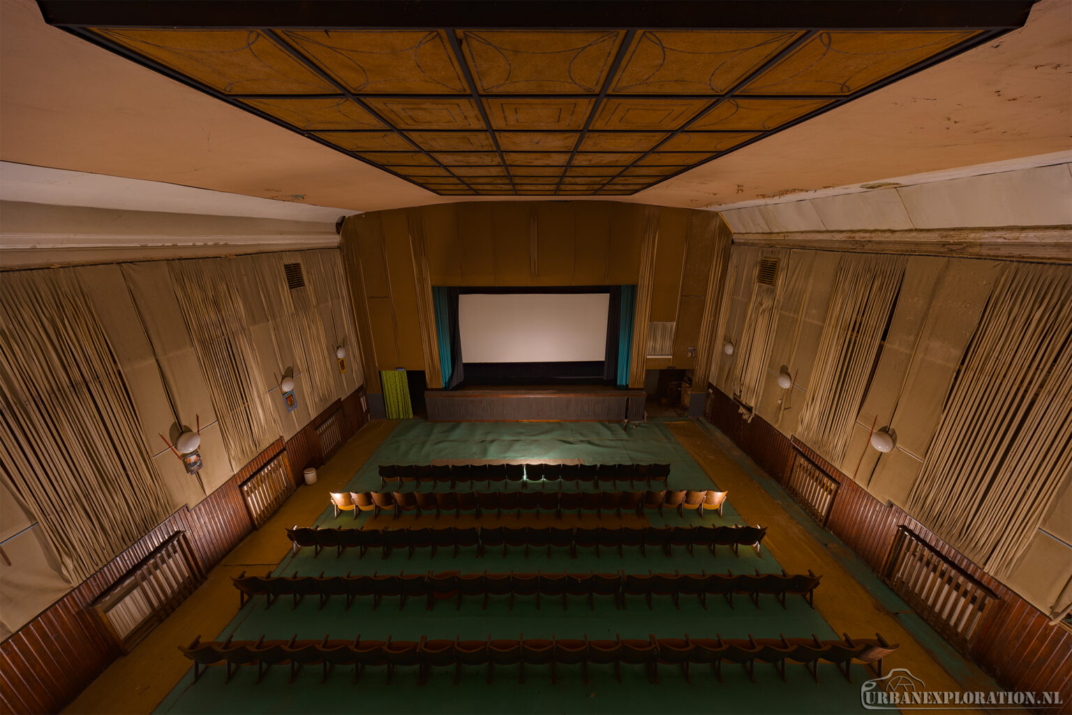 Abandoned cinema in the Czech Republic photographed during urban exploration