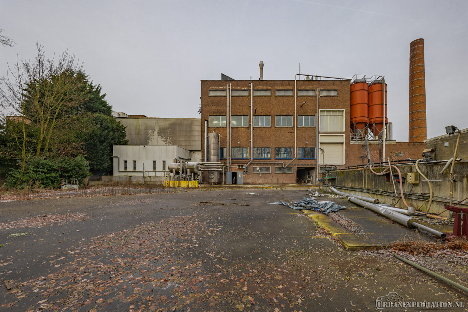 Interior of an abandoned brewery photographed during urban exploration