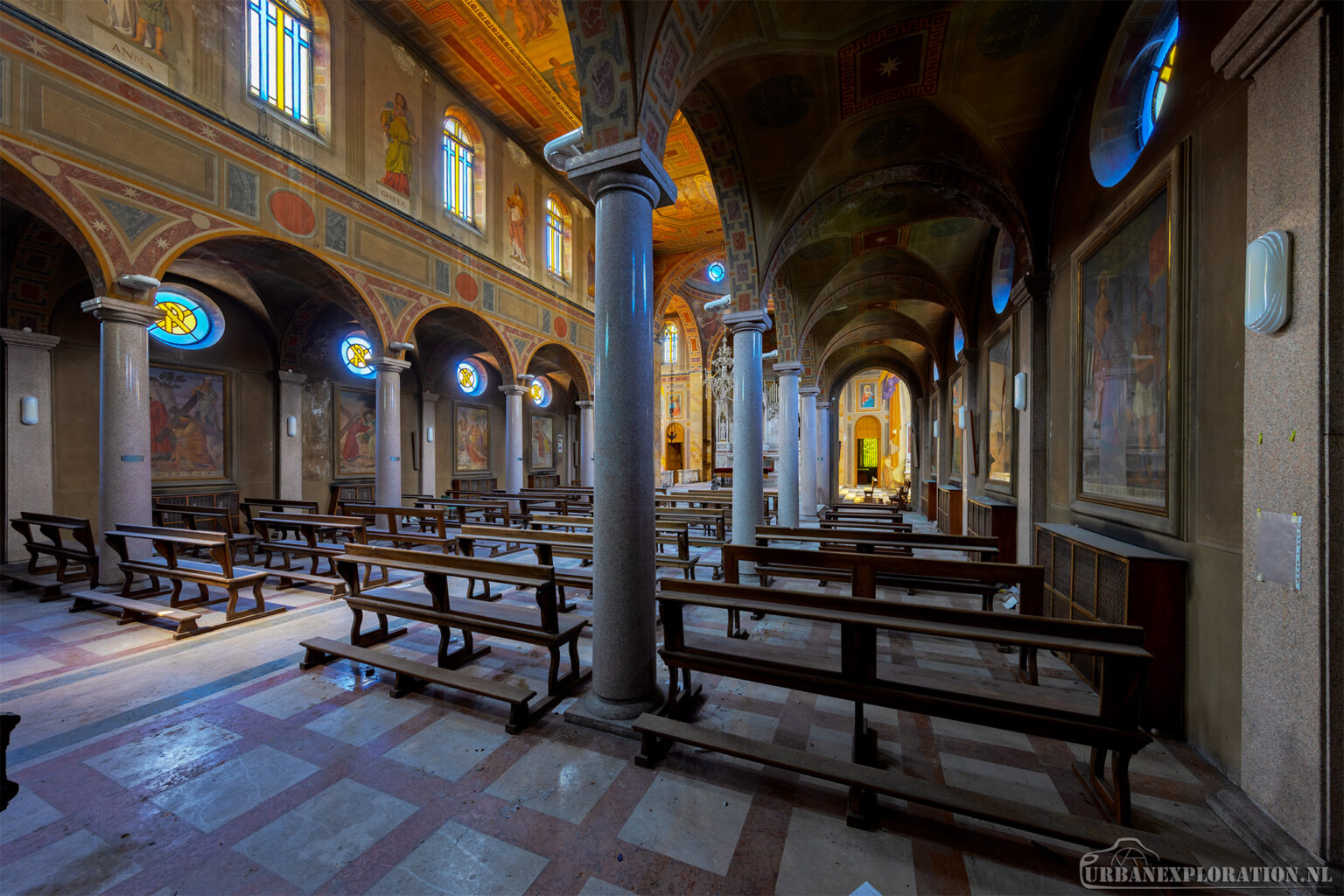 Abandoned hospital church in Italy photographed during urban exploration