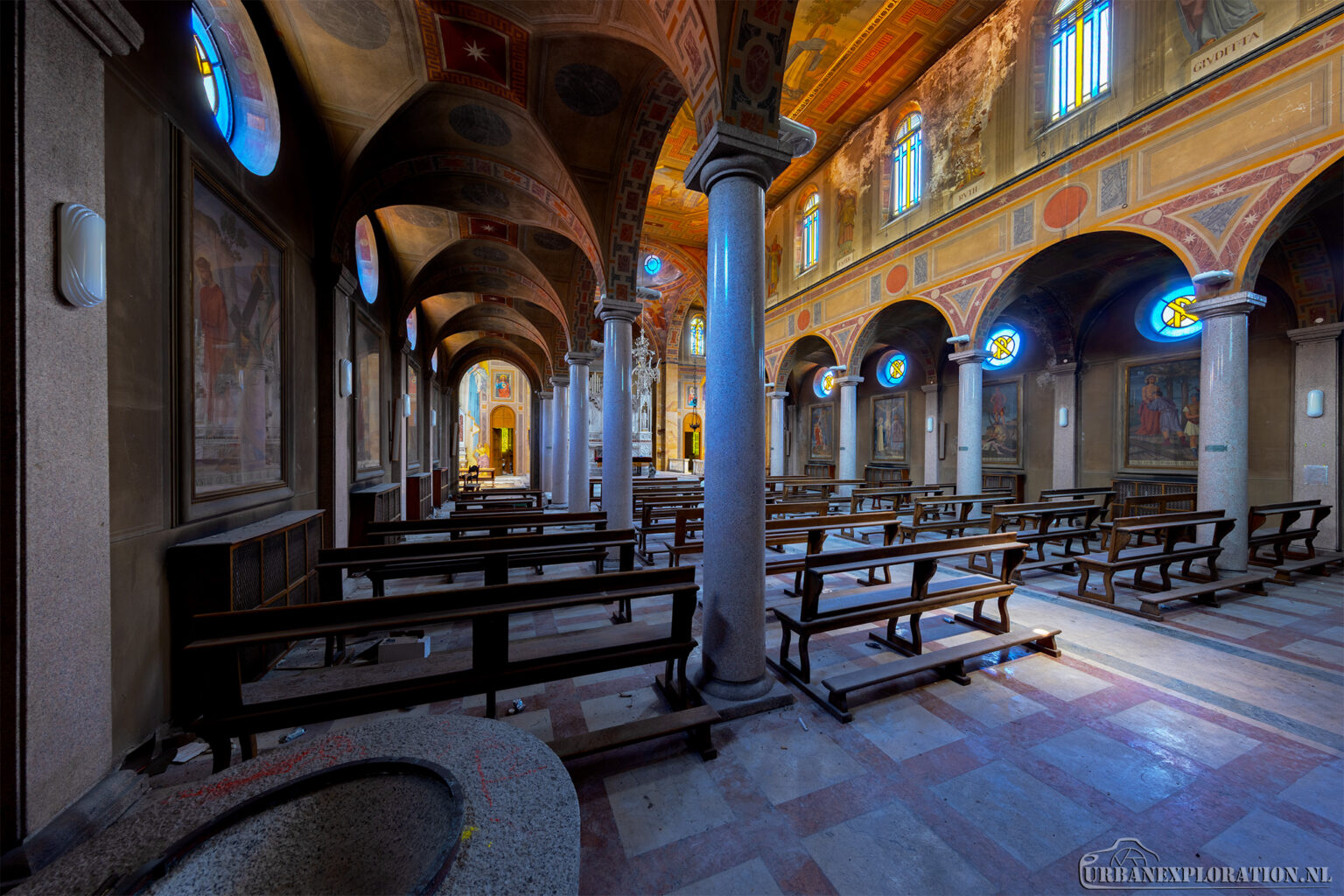 Abandoned hospital church in Italy photographed during urban exploration