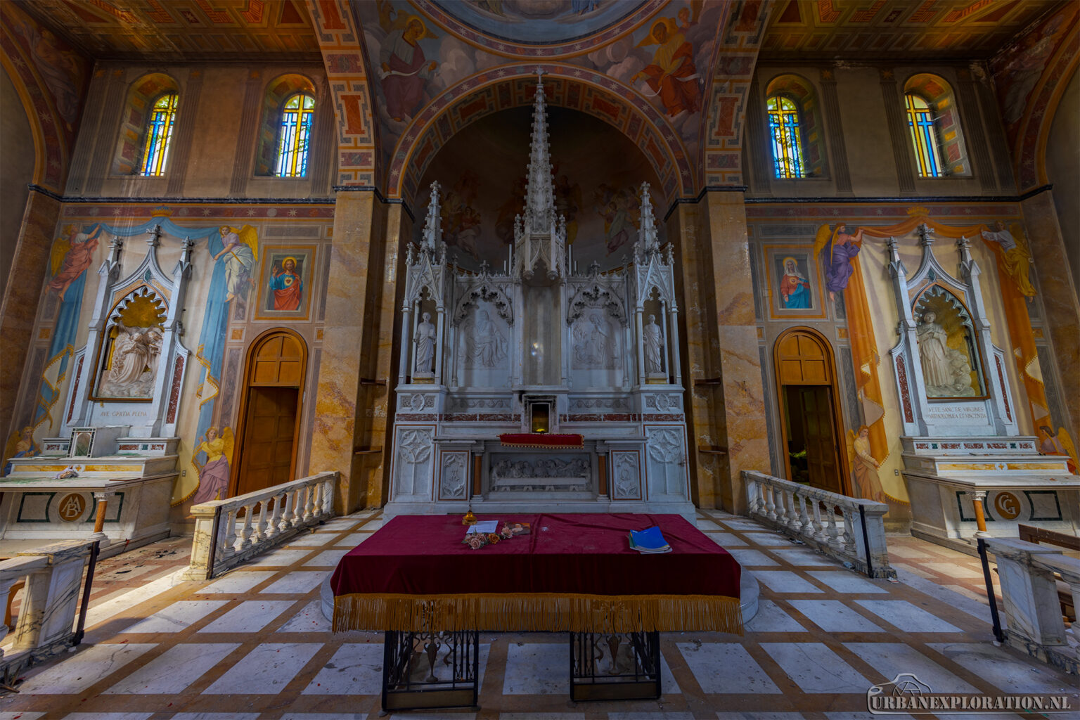 Abandoned hospital church in Italy photographed during urban exploration