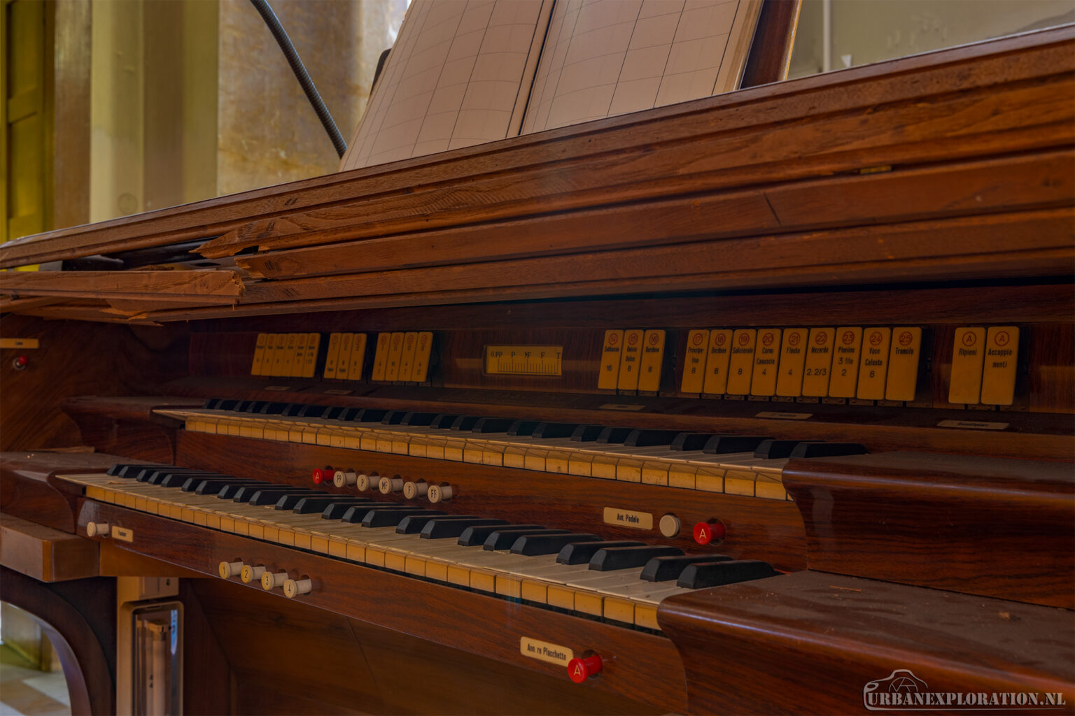 Abandoned hospital church in Italy photographed during urban exploration