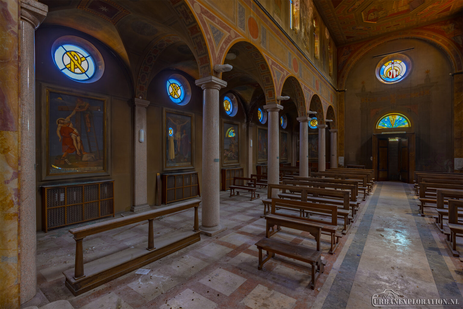 Abandoned hospital church in Italy photographed during urban exploration
