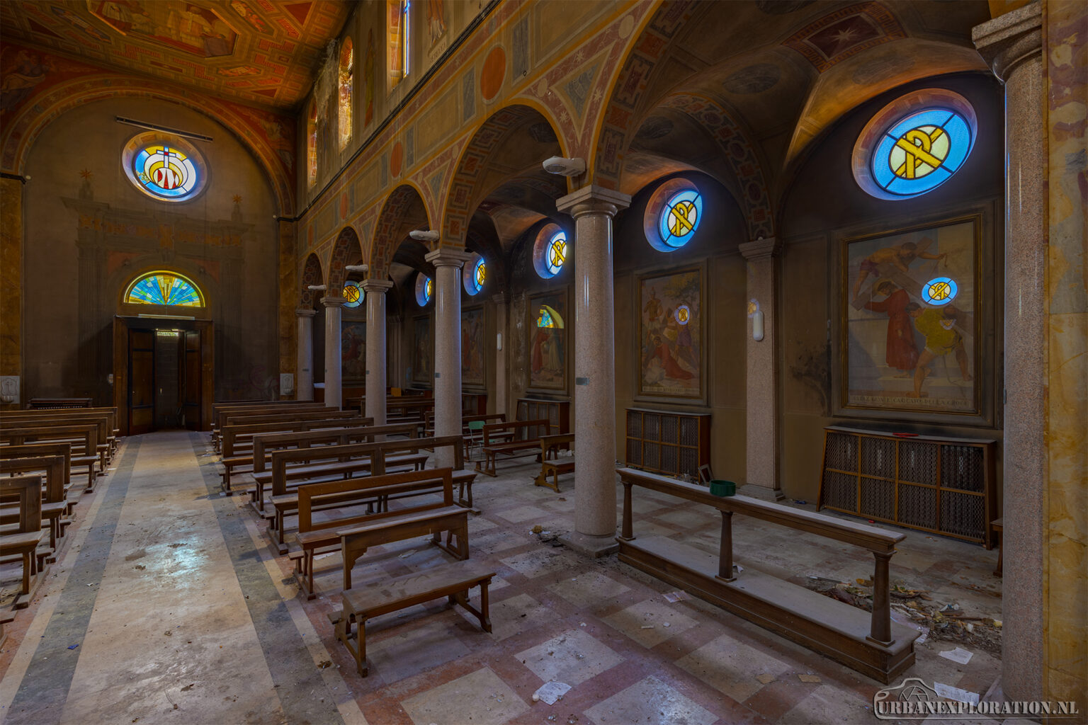 Abandoned hospital church in Italy photographed during urban exploration