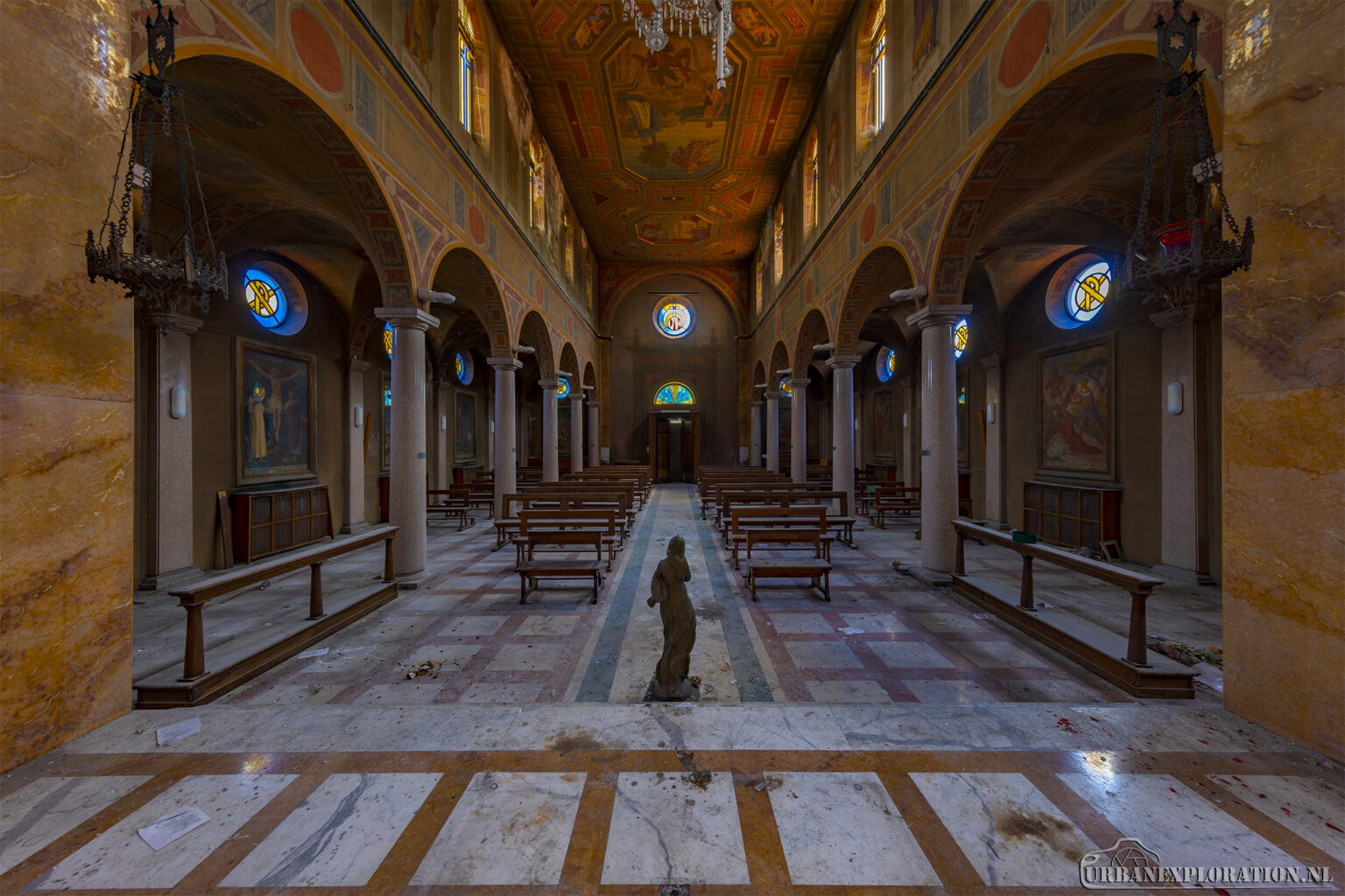 Abandoned hospital church in Italy photographed during urban exploration