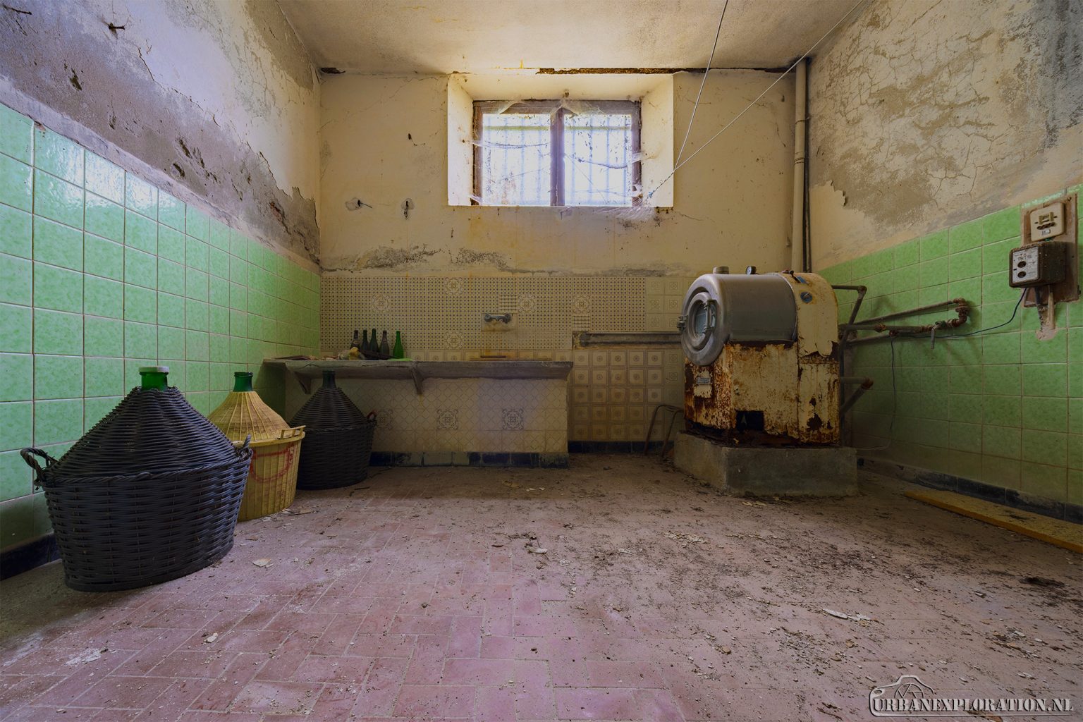 Abandoned monastery school complex with church and classrooms